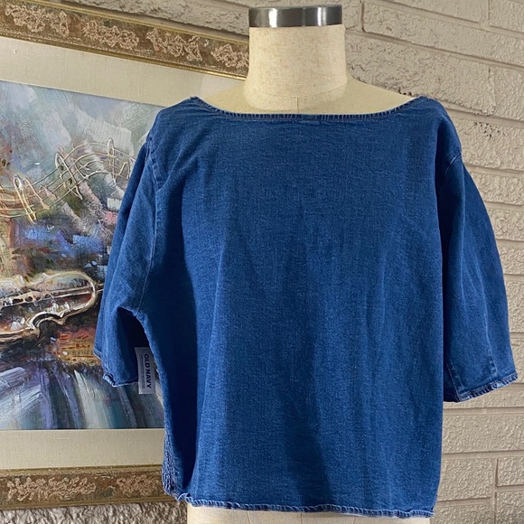 Old Navy Tops - Old Navy Square Neckline Denim Crop Top